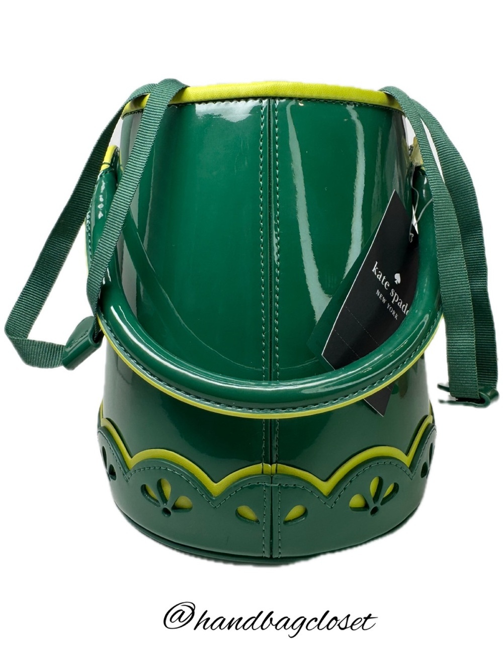 Kate Spade Harvest Time Green Patent Leather Watering Can Crossbody Novelty Bag - Picture 9 of 16